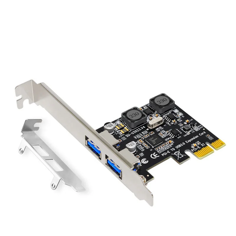 

PCI Express X1 To USB 3.0 5Gbps 2-Port Type C Riser Card Hub Adapter Controller Suitable For Desktop PC