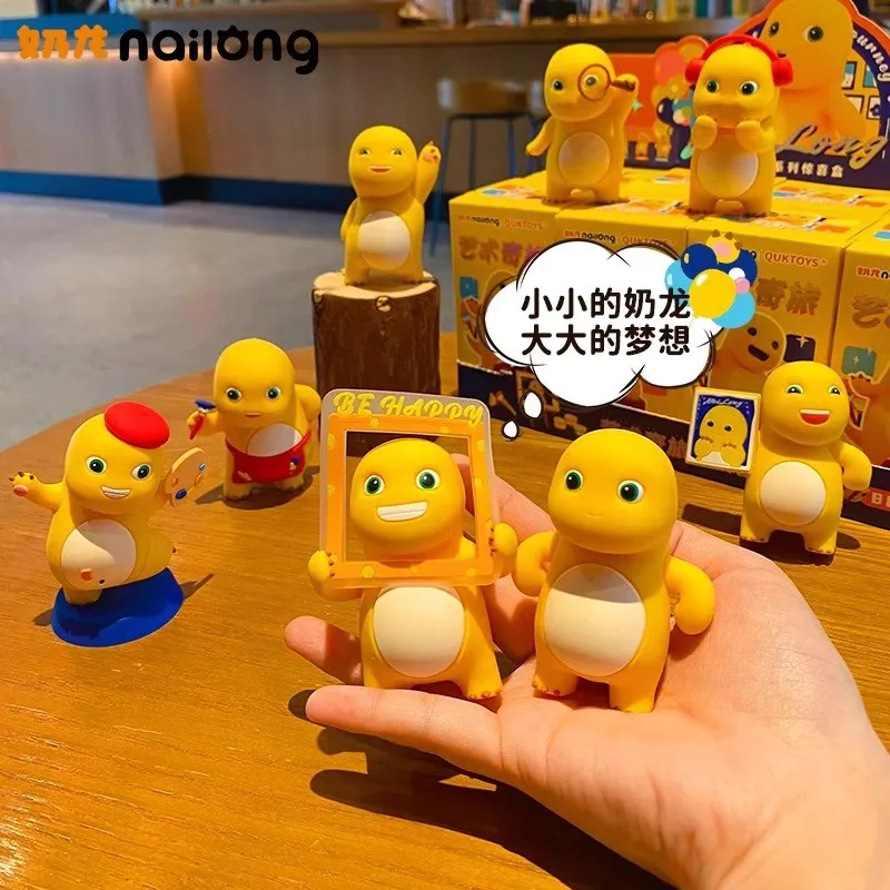 Caja ciega de dragón de leche para niños, figuras de acción de la serie diaria Nailong, colección de decoración de mesa, muñecos de juguete, regalos de cumpleaños
