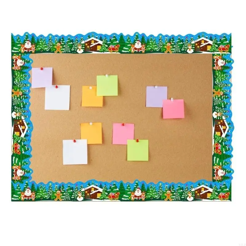 Y5LB 59ft عيد الميلاد تحت عنوان زخرفة الحدود لوحة الإعلانات زخرفة الحدود للوحة إشعار السبورة الفصول الدراسية الديكور