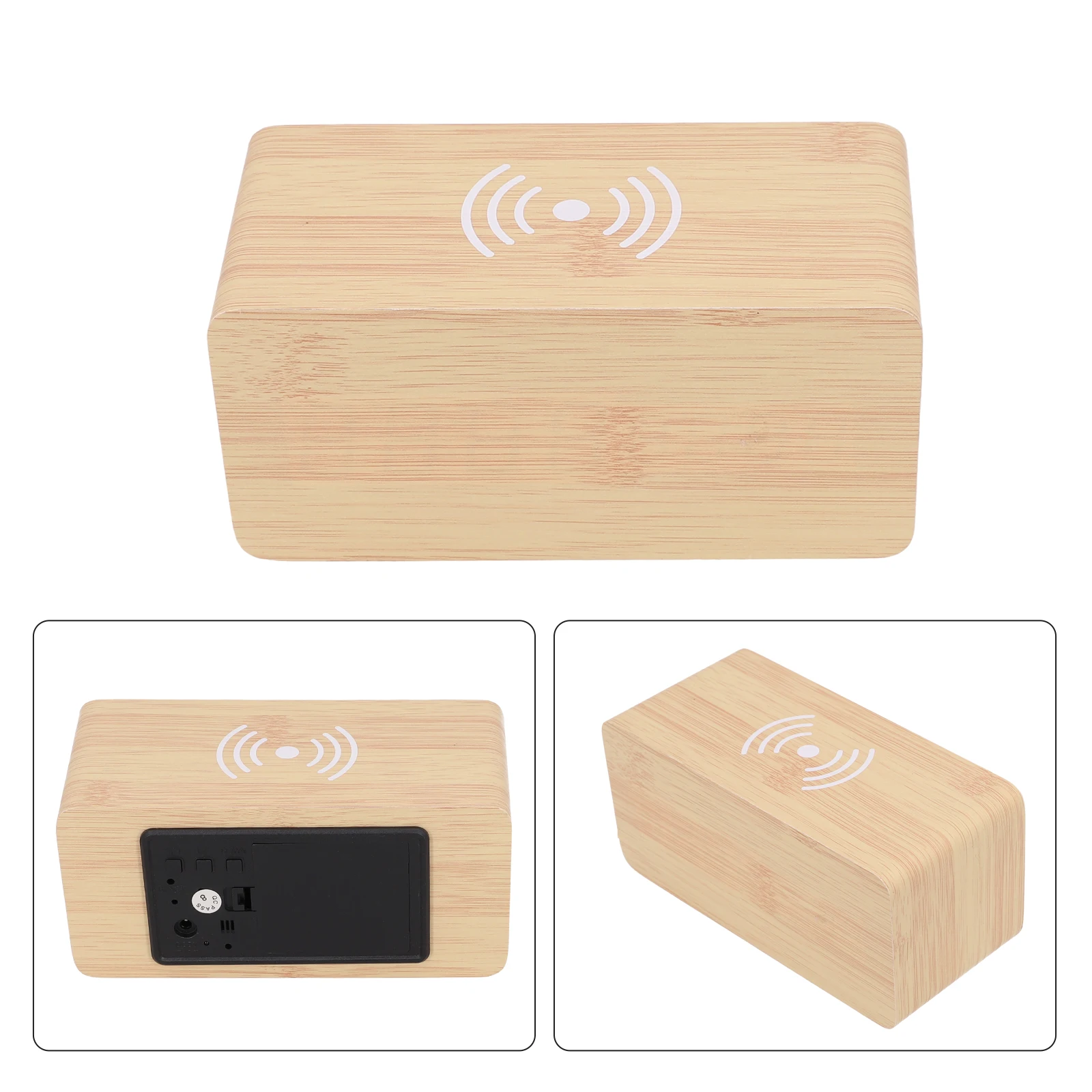 

Digital Electronic Alarm Charging Wireless-Charging Intelligent Wooden Clock Home Decor Art DIY Ornament Room Decoration