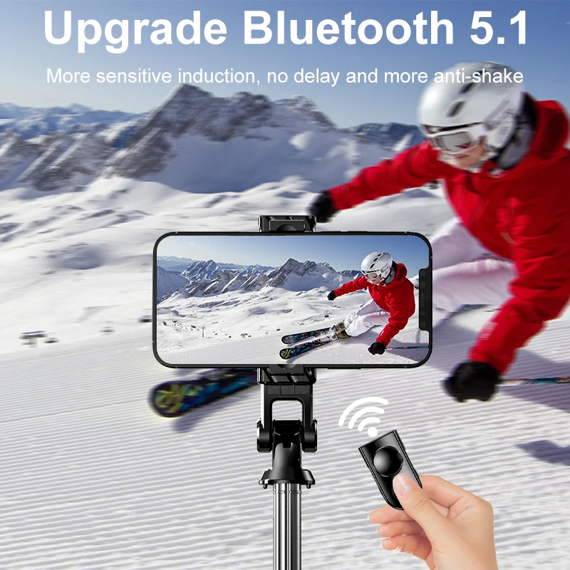 Selfie Stick And Tripod Wireless Remote Expandable Tripod Portable Detachable Remote Control BT Remote Compatible With IPhone