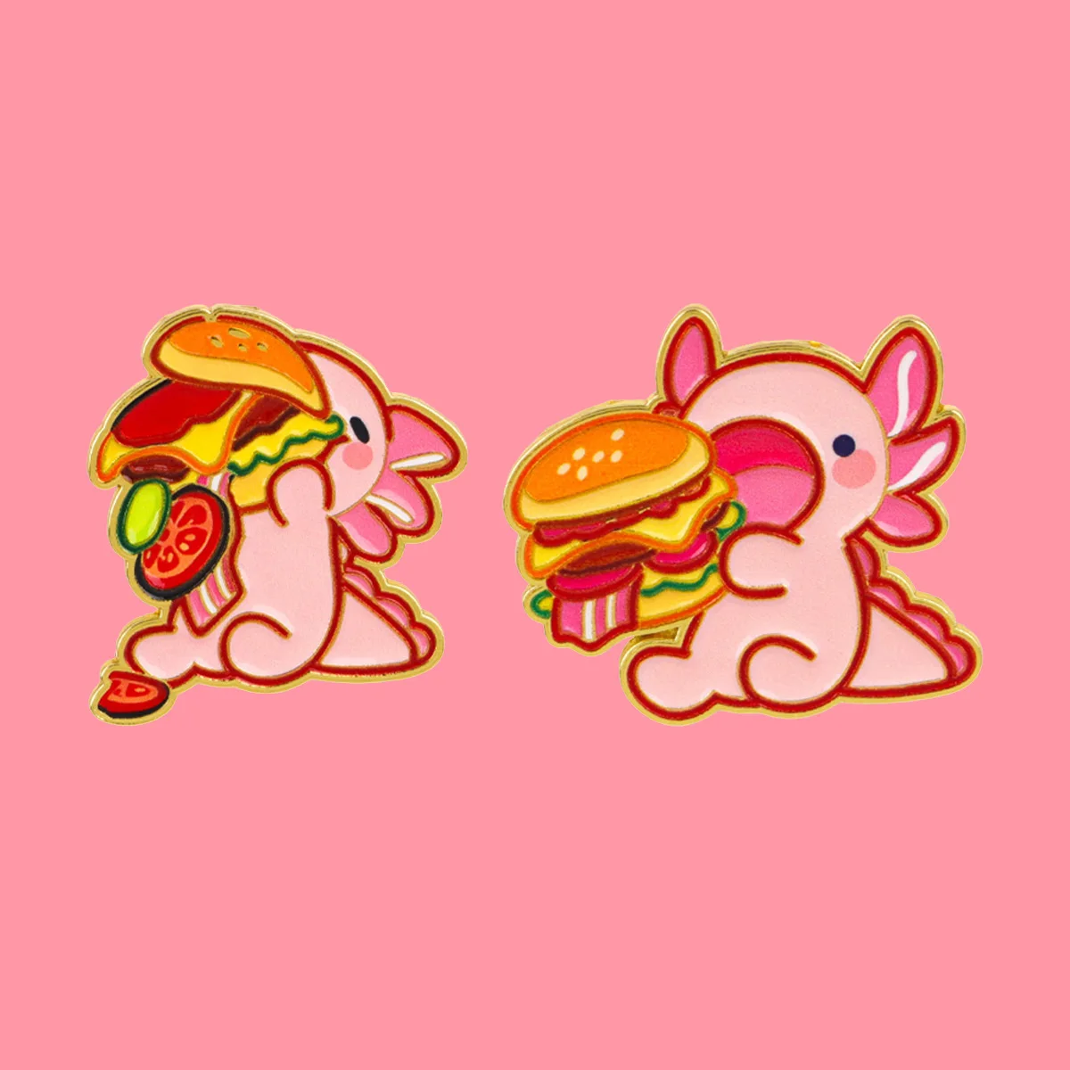 Hamburger Giant Salamander Enamel Pins Cute Animal Brooch Lapel Pin Badge on Backpack Clothing Accessories Fashion Jewelry Gifts