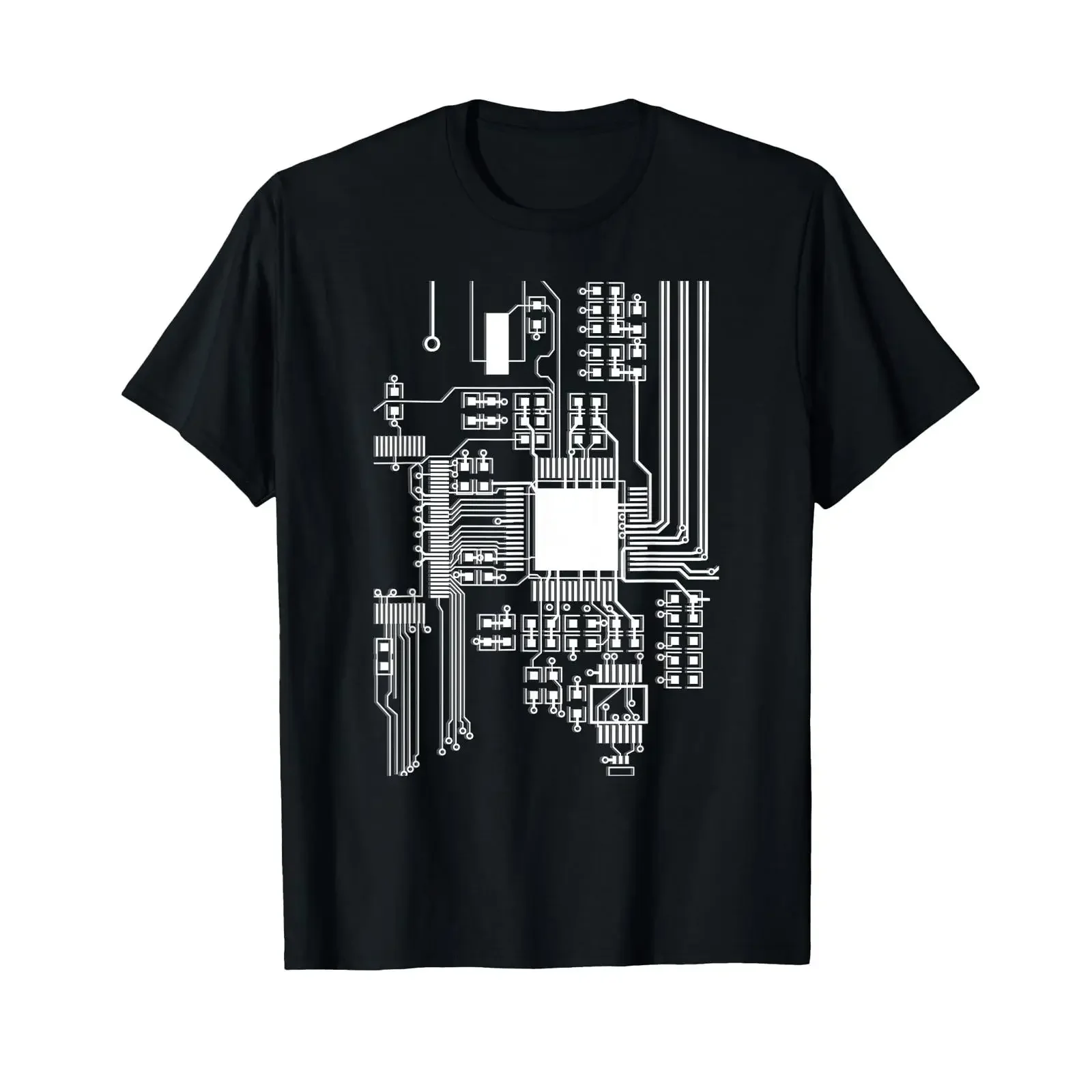 Computer Microchip T Shirt vintage Washed Breathable Casual streetwear Unisex graphic Top For Everyday Wear Comfortable Stylish