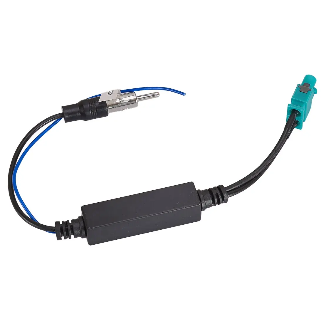 Radio FM Antenna Adapter Cable with Amplifier Plug Double FAKRA to DIN Fit for Mercedes