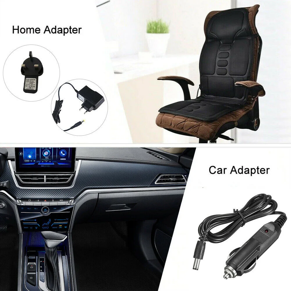 Car Seat Cover 8 Modes Massage Cushion Vibration Massage Cushion Auto Universal Neck & Waist Massage for Home Car Accessories