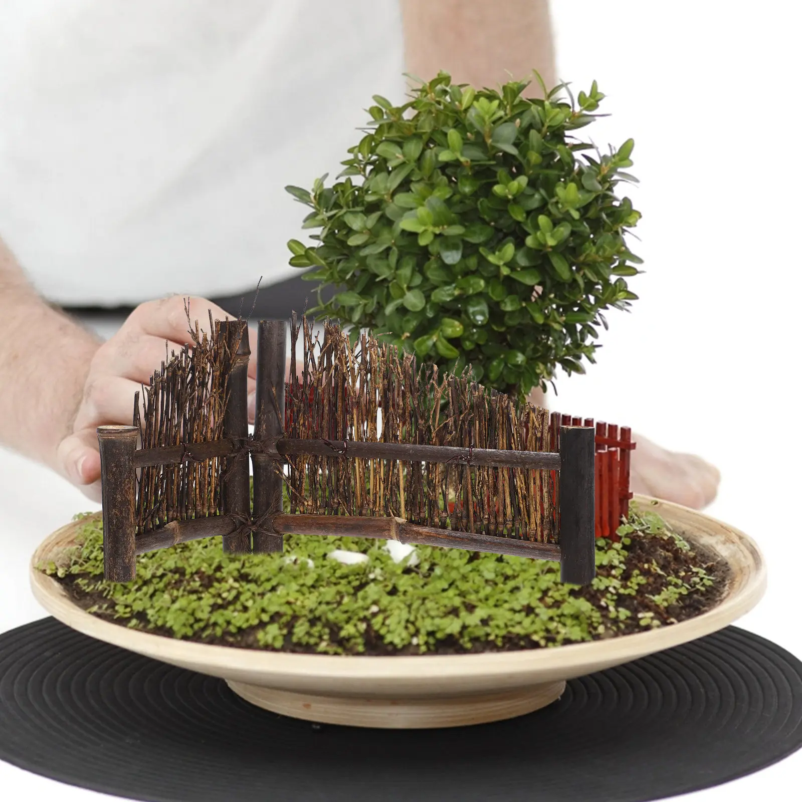 Miniature Garden Fence Micro Landscape 20Cm Decorative Picket Fence Fairy Garden Bonsai Outdoor Craft Accessory