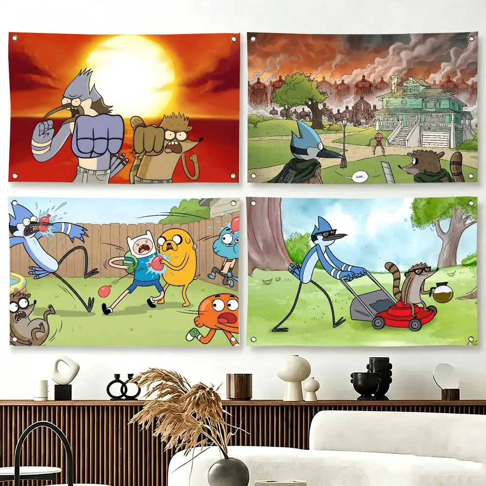 Surreal Comedy Cartoon R-Regular Show Flags  For Living Room Home Dorm Decor Wall Outdoor Camping Party Banner Gifts
