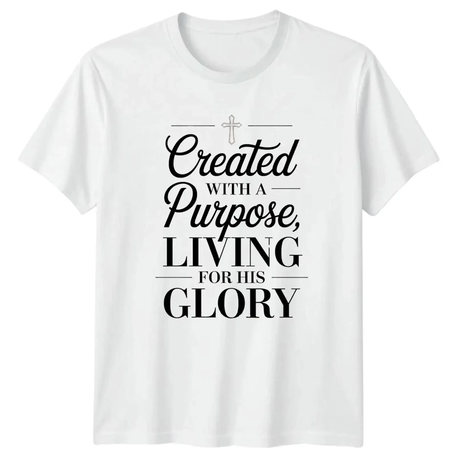 Created With A Purpose Living Damen T Shirt Glaubensbasiert Christ Geschenk für Sie vintage Washed Casual Stylish Comfortable