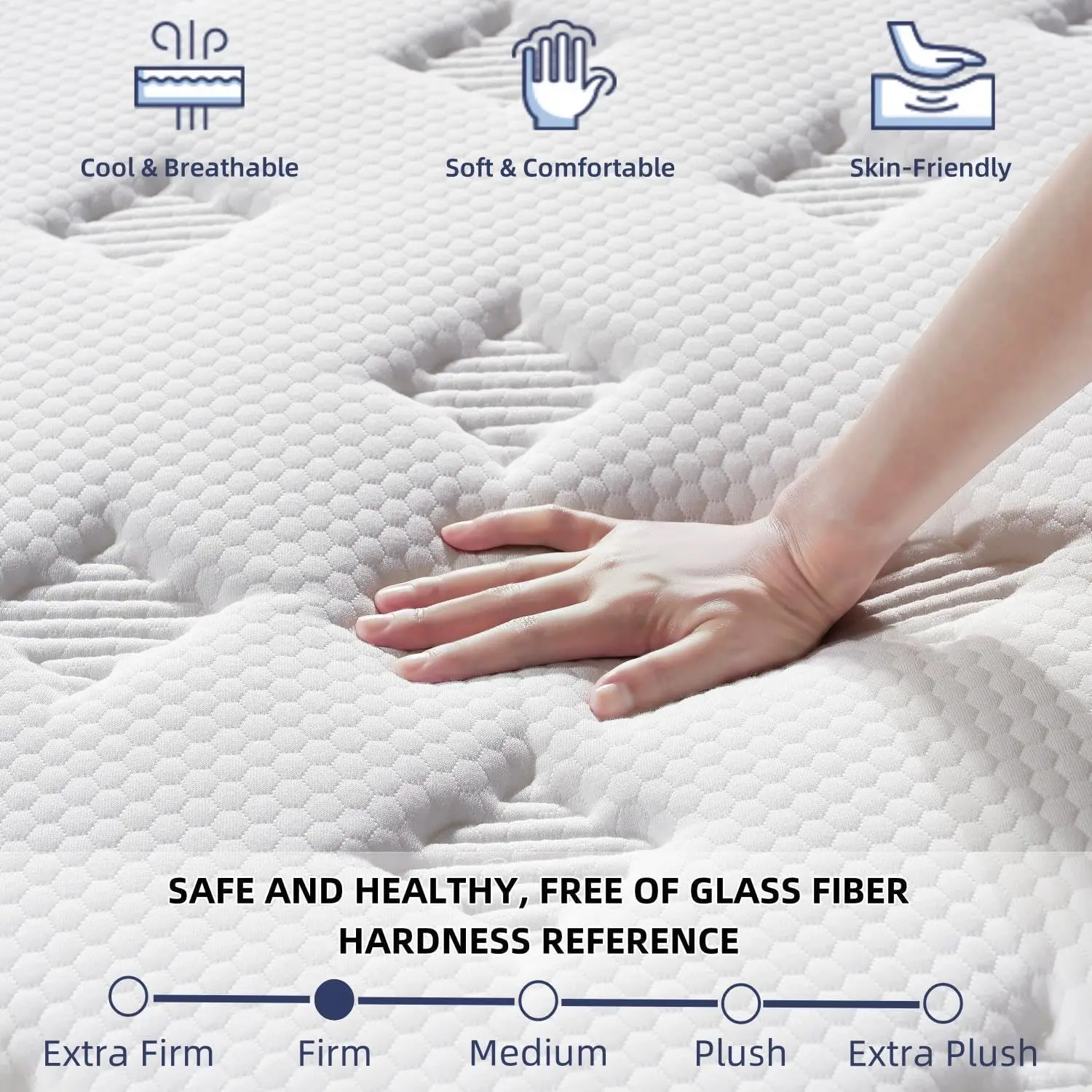 مرتبة كاملة الحجم [تقوية مطورة] مرتبة كاملة ثابتة مقاس 10 بوصة في صندوق مراتب هجينة مع رغوة الذاكرة الجلية المستقلة