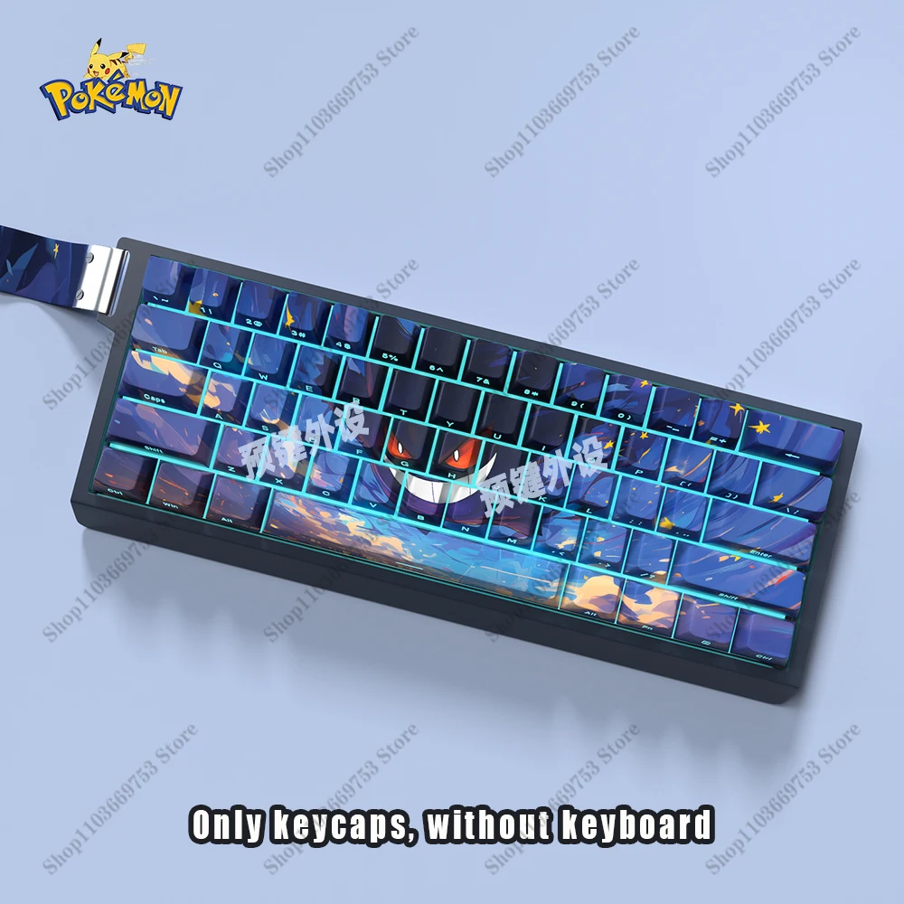 Pokemon Starry Sky Gengar Anime Keycap Set for DIY Customized PBT Sublimation CHERRY Height Mechanical Keyboard Keycap Cool Gift