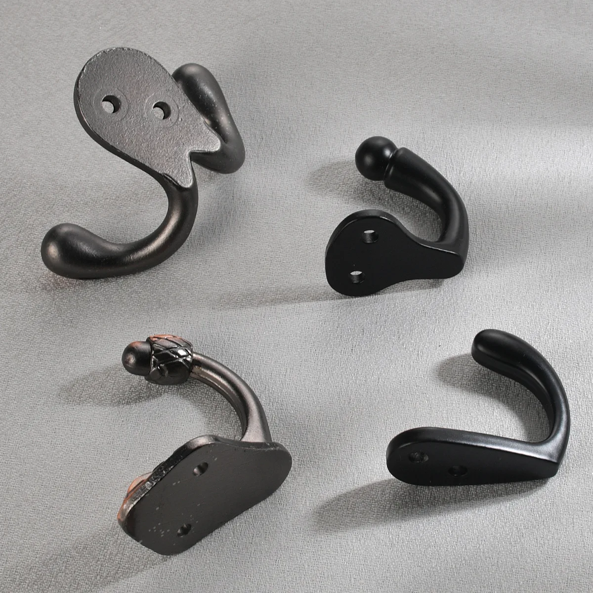 European retro clothes single black color clothes modern minimalist coat wall hook paint behind the door