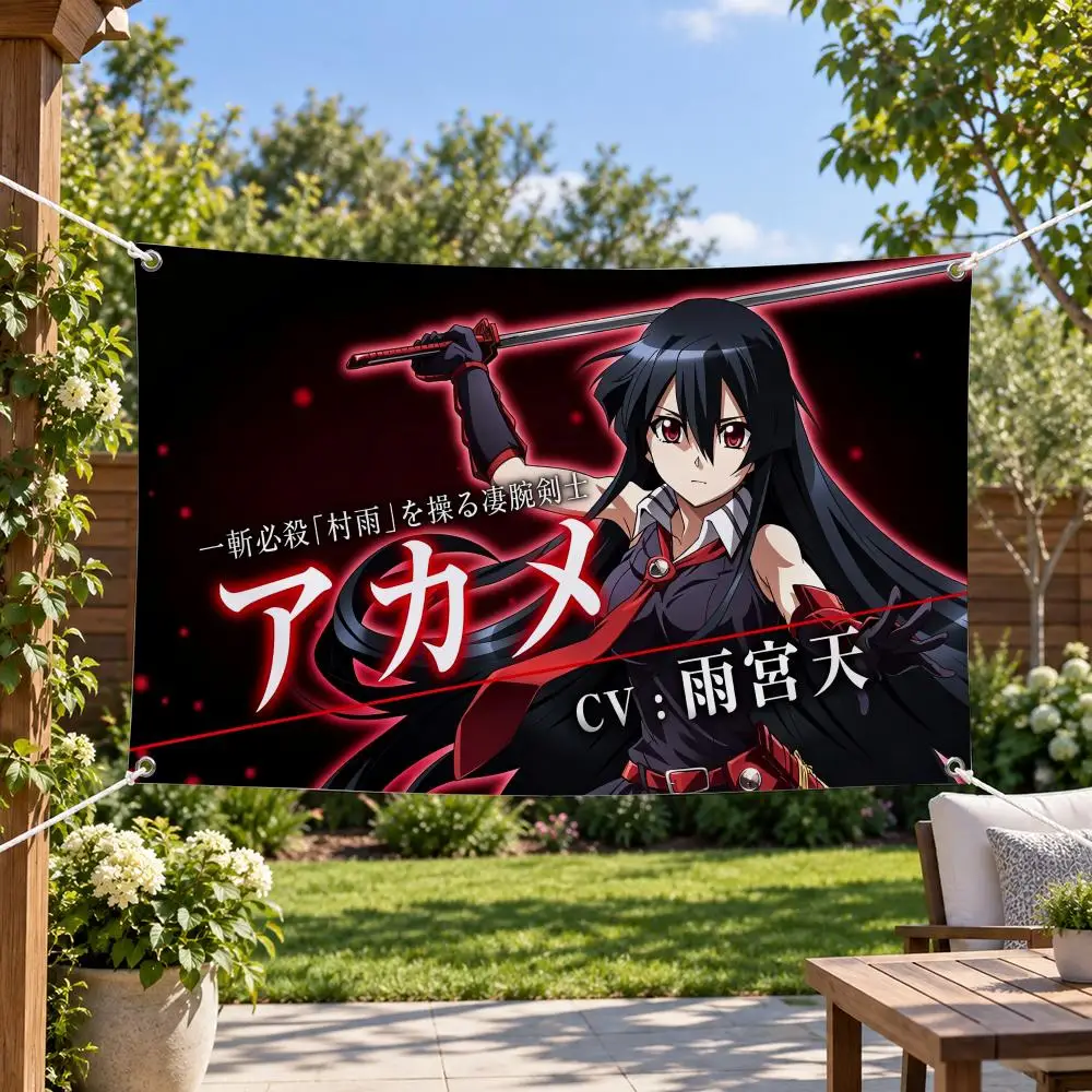 Anime Akame ga Kill! Flags Aesthetic Wall Tapestry Printed Wall Hanging Living Room Party Outdoor Decor