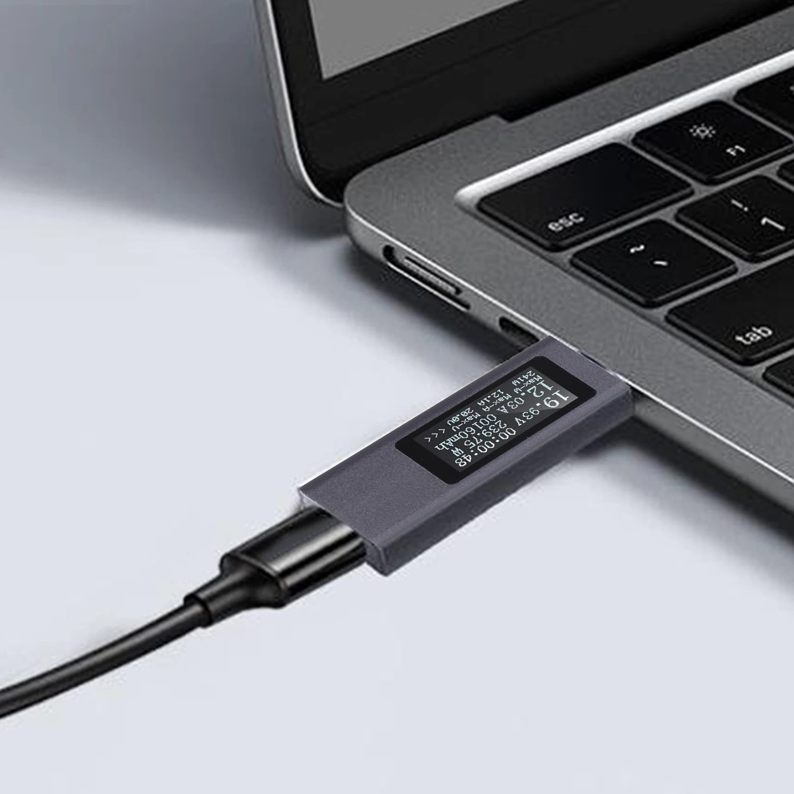 

USB C Digital Tester Power Meter 430V 012A with Screen for Voltage Current Charging Time and Advanced Safety Monitoring
