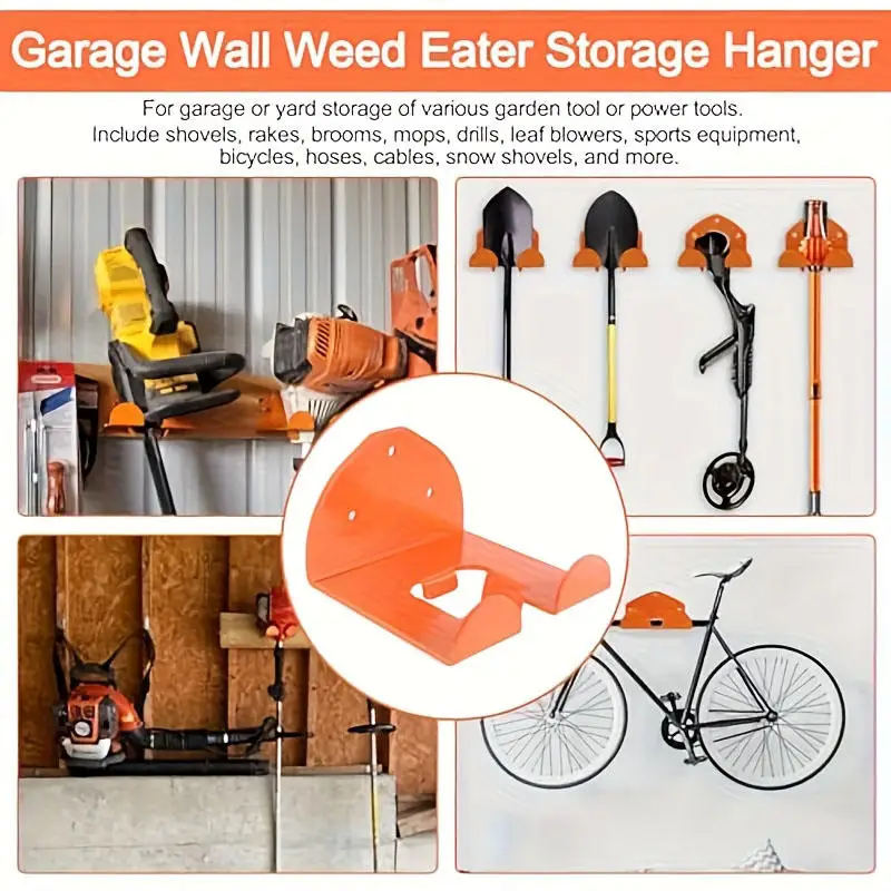 Garagen-Organizer, Trimmer-Halterung, Gartenwerkzeug-Aufhänger, Rasentrimmer-Halter, Wandmontage für Rasentrimmer, Heckenschere, Gartenwerkzeuge – Detail 16