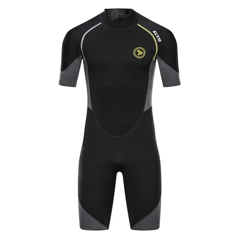 1.5mm Neoprene Wetsuit Men Short Sleeve Scuba Diving Suit Snorkeling Spearfishing Swimsuit Surfing Sunproof One Piece