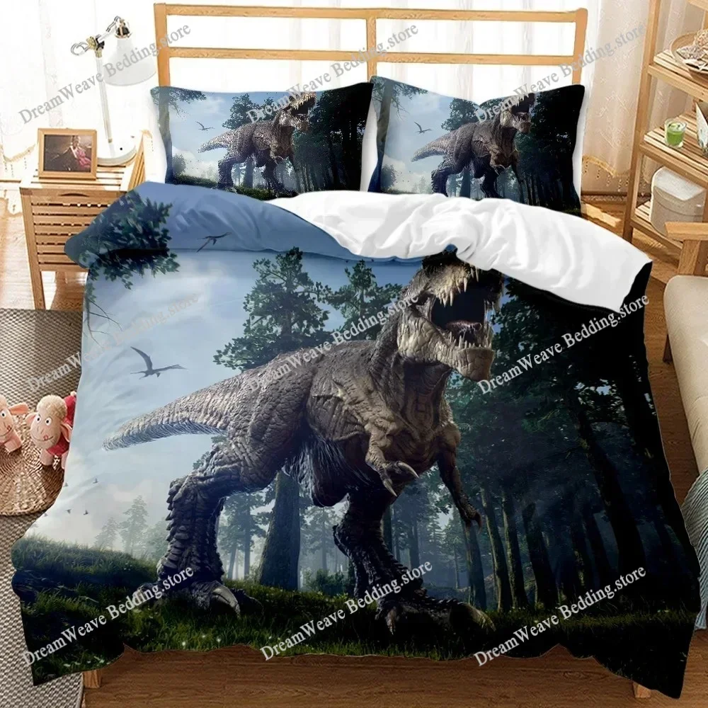 Jurassic Dinosaur Bedding Set Single Twin Full Queen King Size Bed Set Aldult Kid Bedroom Duvetcover Sets bed sheet set 2025592F