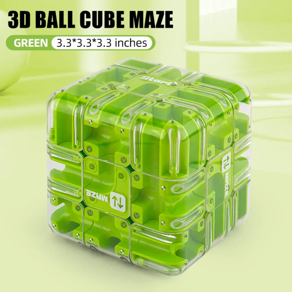 Laberinto de Bolas 3D con Bola de Acero, Cubo de Inteligencia con Carcasa Transparente, Rompecabezas de Dedos Educativo Resistente al Estrés, Regalo