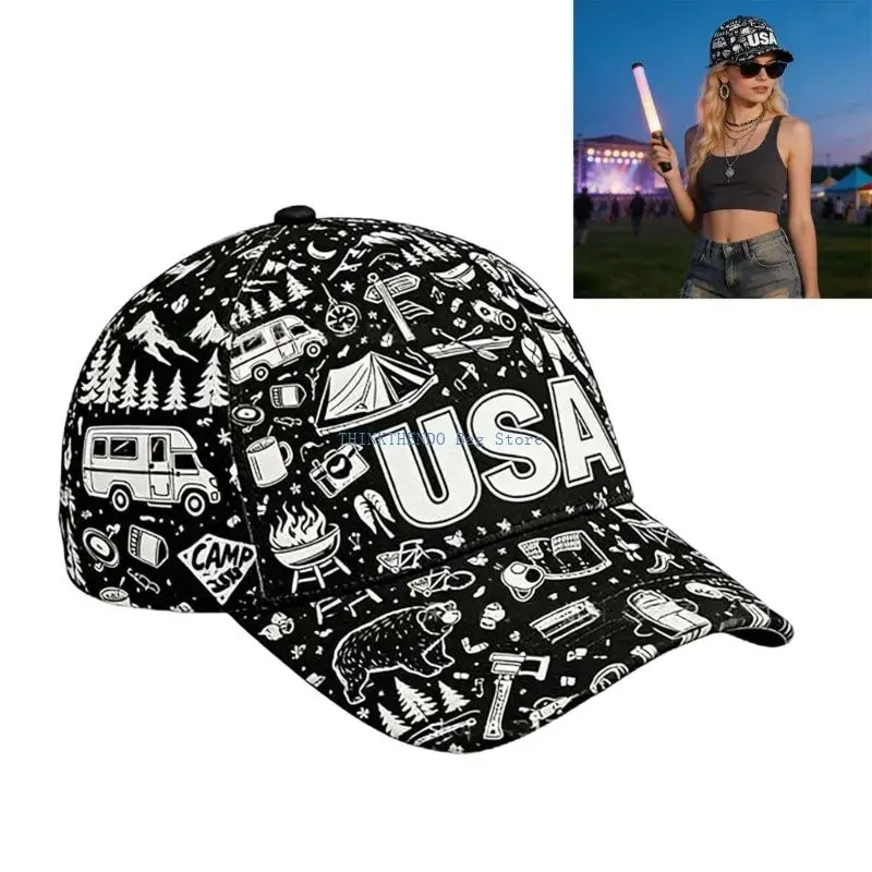 

340D Adjustable US Baseball Cap Set with Pens For Family Craft Activity