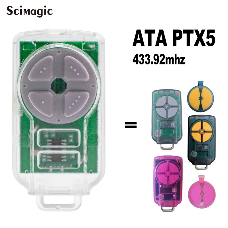 10pcs/pack 4 Buttons ATA PTX5 V2 PTX 5V1 5V2 2V1 2V2 PTX5V1 PTX5V2 Garage Remote Control 433.92MHz Rolling Code Gate Door Opener