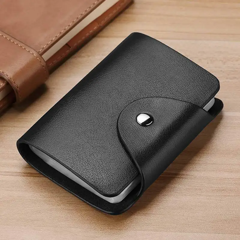 Leather Card Holder Men's Large Capacity Multi-Card High-end Elegant Small Women's Business Card Clip Ultra-thin Document Cover
