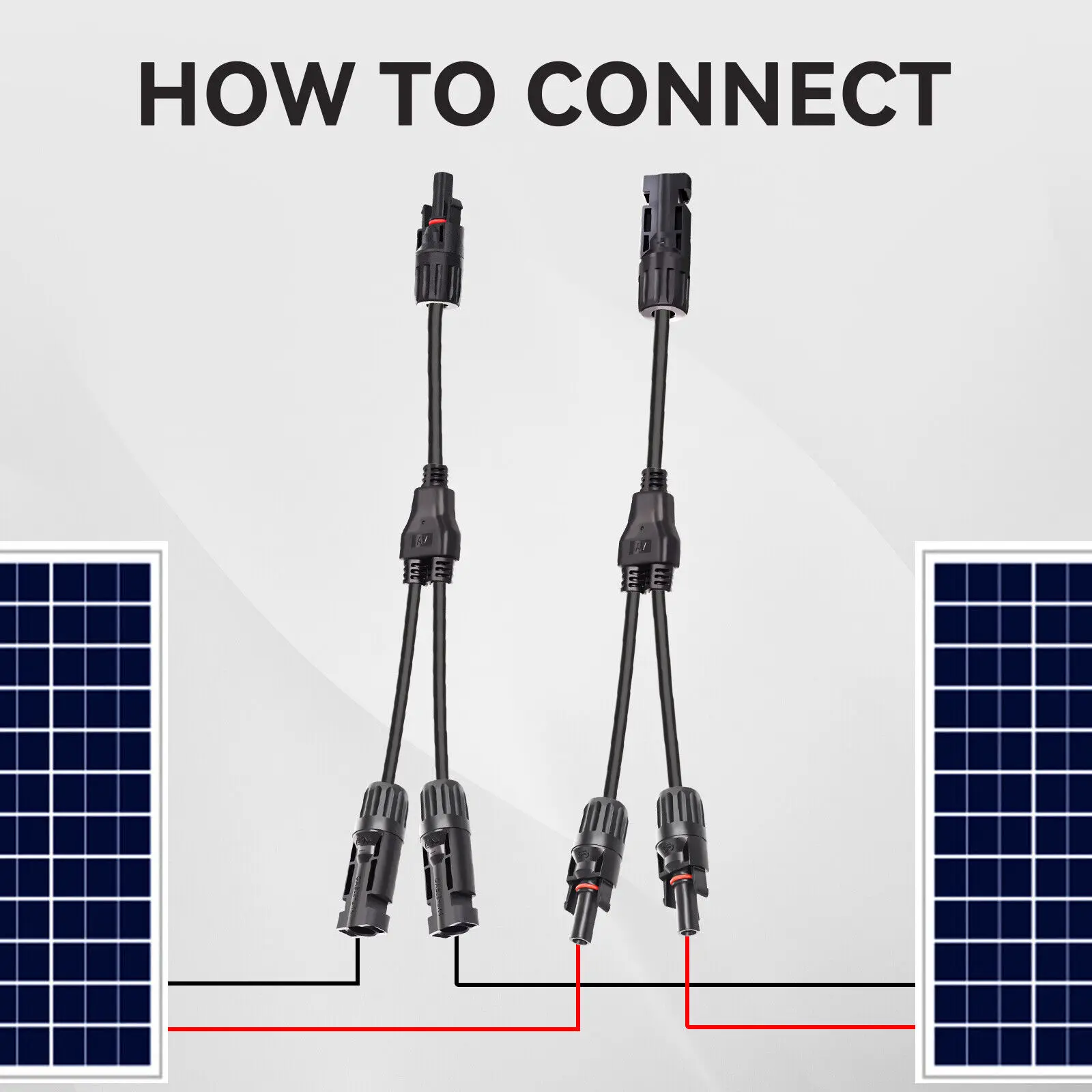 Solar Connector Photovoltaic Panel Adaptor Y Branch Plug 1 To 2 Parallel Connection of Battery Plate Assembly RV PV Group Line