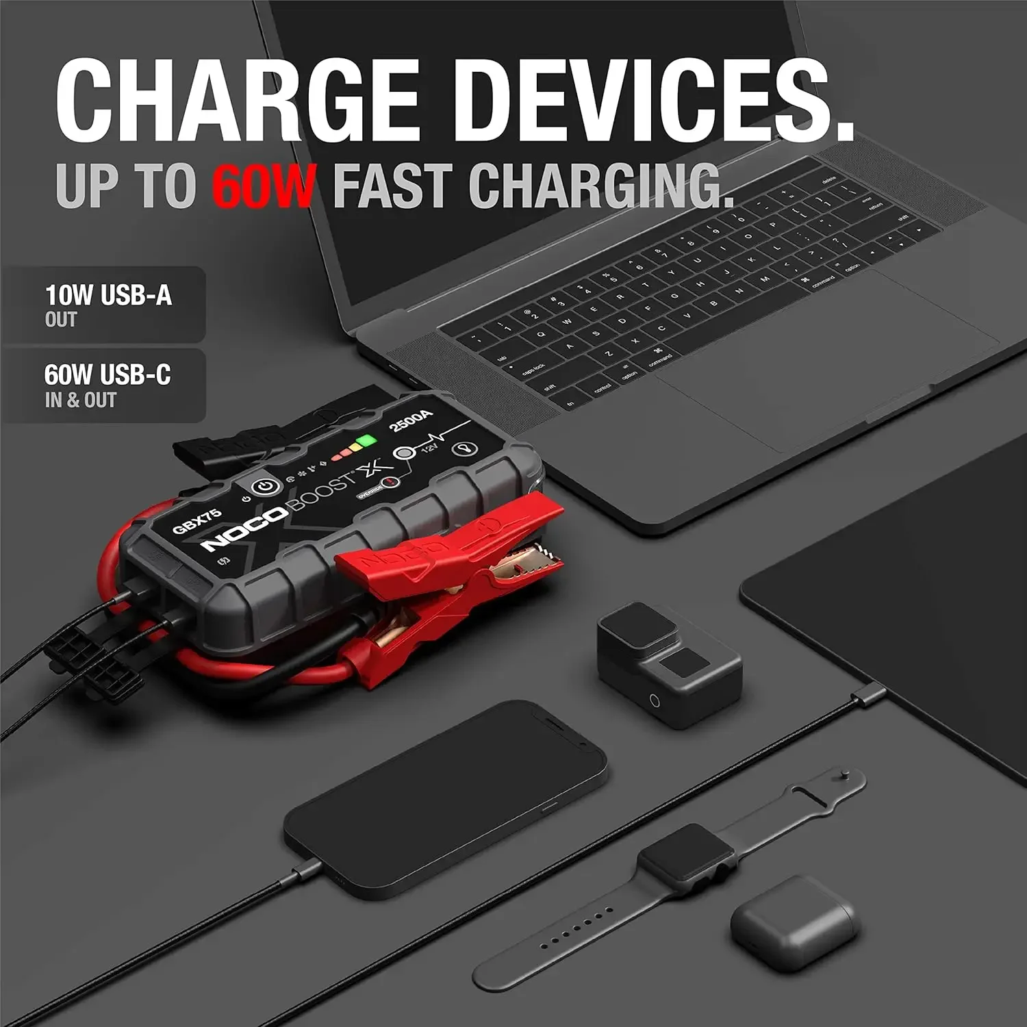 Portátil de lítio Jump Starter, Boost X GBX75, 2500A, 12V, Bateria de carro Booster, USB-C Carregador Powerbank