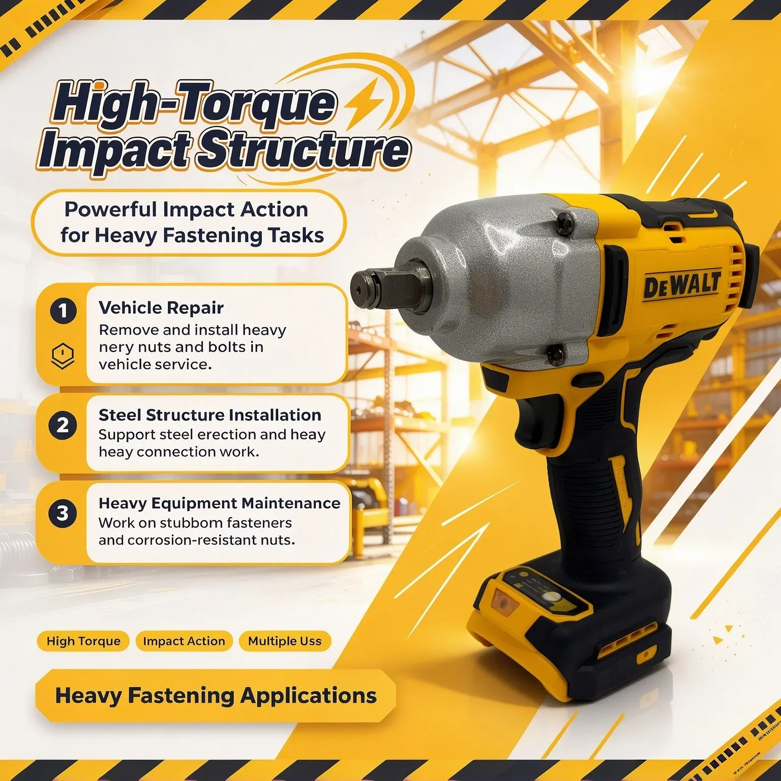 DEWALT DCF900 3-Speed Cordless Impact Wrench, 20V MAX XR 1/2" High Torque Tool for Tire Removal & Fastening - view 2