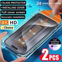 Oleophobic Coating Dust Free Easy Installation Screen Protector for IPhone 16 14 11 13 12 15 Pro Max 7 8 Plus Mini XS X XR Glass