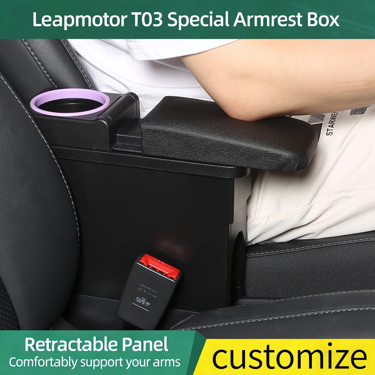 For Leapmotor T03 Armrest Box For Leapmotor T03 Car Armrest 2020 2021 2022 2023 2024 2025 2026 Storage Cup Holder Car Accessorie
