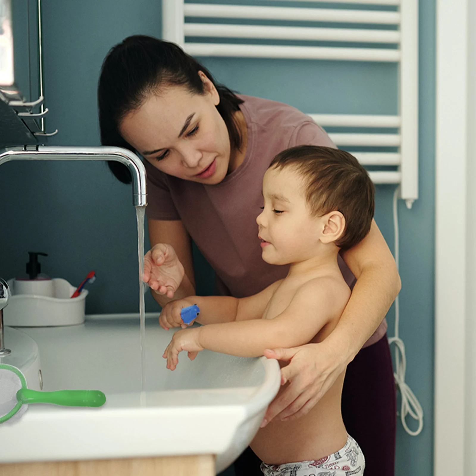 

2Sets Baby Bathing Goldfish Fishing Set Colorful Tpr Simulation Educational Fishing Game Kit Kids Hand Eye Fun