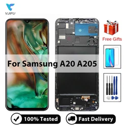 LCD For Samsung Galaxy A20 A205 SM-A205F A205GN A205U Display Touch Screen Digitizer Assembly Replacement Parts With Frame