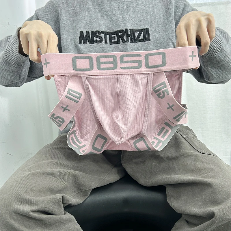 3pcs Men's Color Block Cotton Briefs Soft Breathable Comfortable Underpants for Daily Wear Sexy Spliced Design