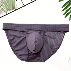 Men's Underwear Breathable Ribbed Quick-Drying Panties High-Fork Briefs Youth Low-Rise U Convex Underpants Elastic Lingerie