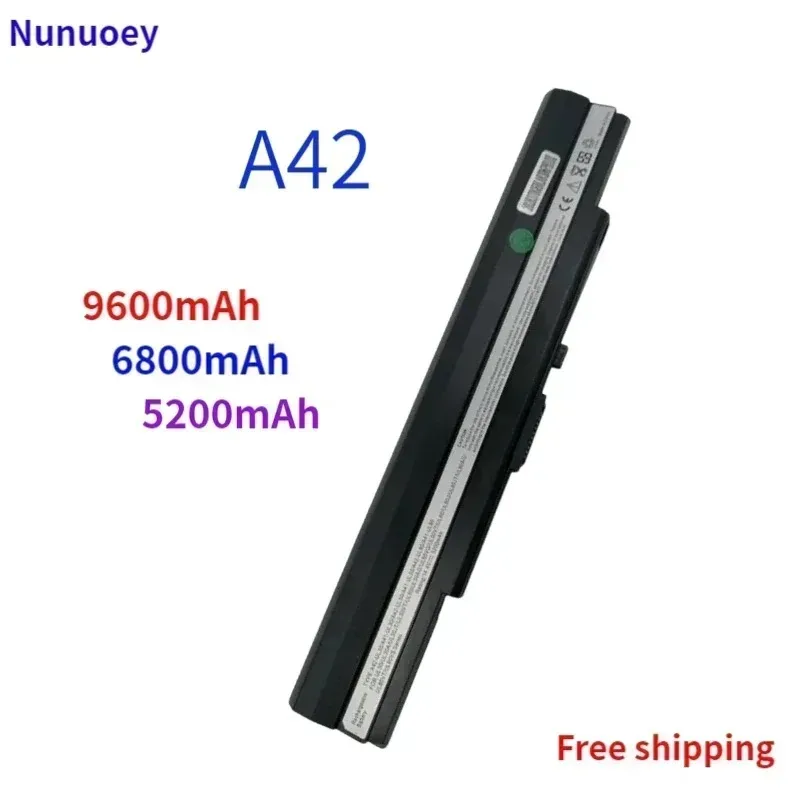 6800mAh Battery For Asus U53F U53J U53JC U52F U43F U43J U43JC U33JC U33J UL80Vt UL50Vt UL30 UL50 UL80 A42-UL30 A42-UL50