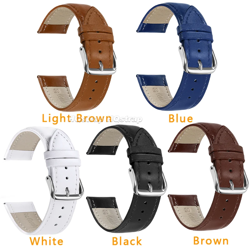 Кожаный ремешок 13 мм, 14 мм, 15 мм, 16 мм, 17 мм, 18 мм, 19 мм, 20 мм, водонепроницаемый браслет, мягкий спортивный удобный универсальный браслет