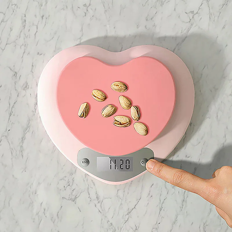 Kitchen Baking Scale Pink Heart-shaped High-Precision Digital Scale 5kg/1g LCD Electronic Balance Measure Tool Kitchen Scale