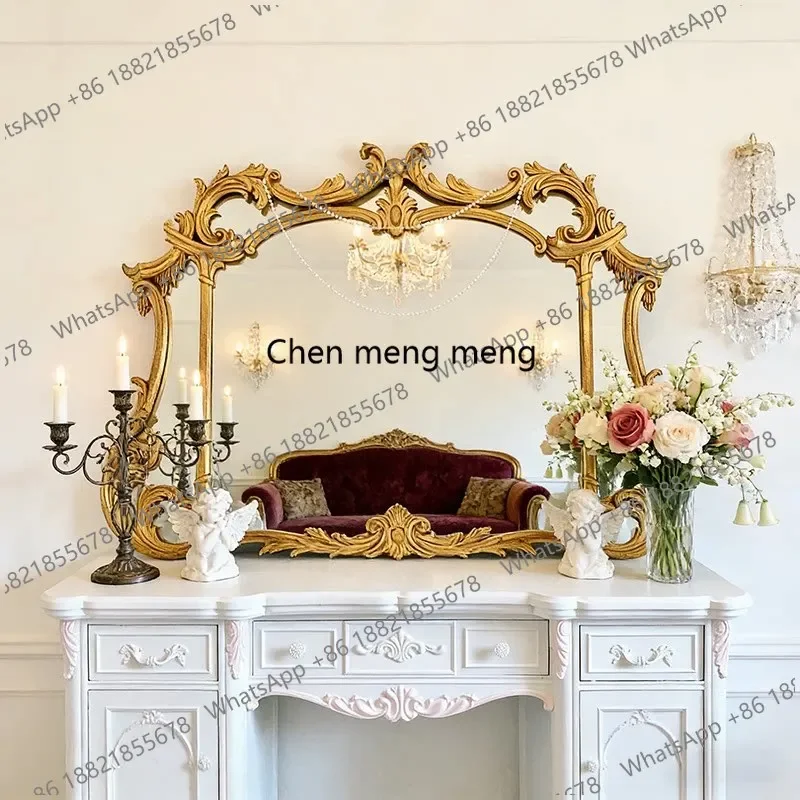A50 French retro bathroom bathroom mirror European classical court style makeup mirror American