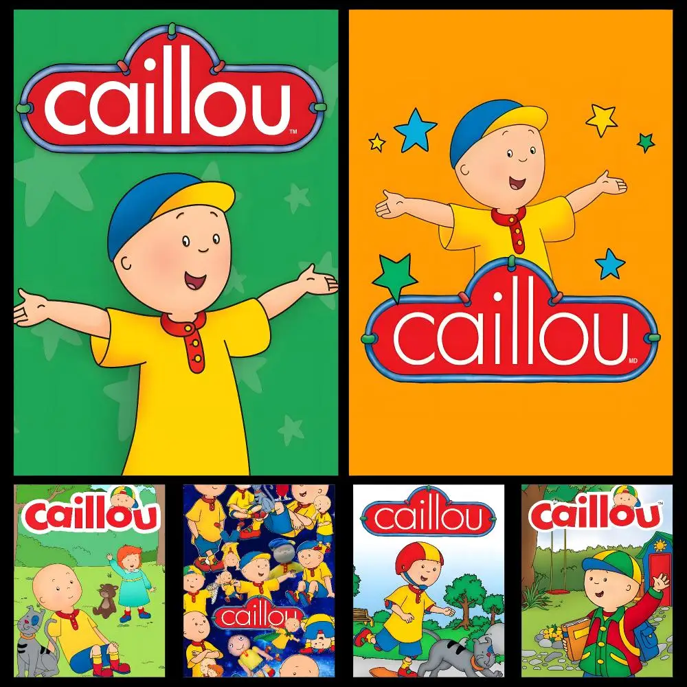 Cartoon Caillou Rosie Gilbert Preschool Poster PP Self Adhesive Decorative HD For Garage Gaming Room Living Room Gift