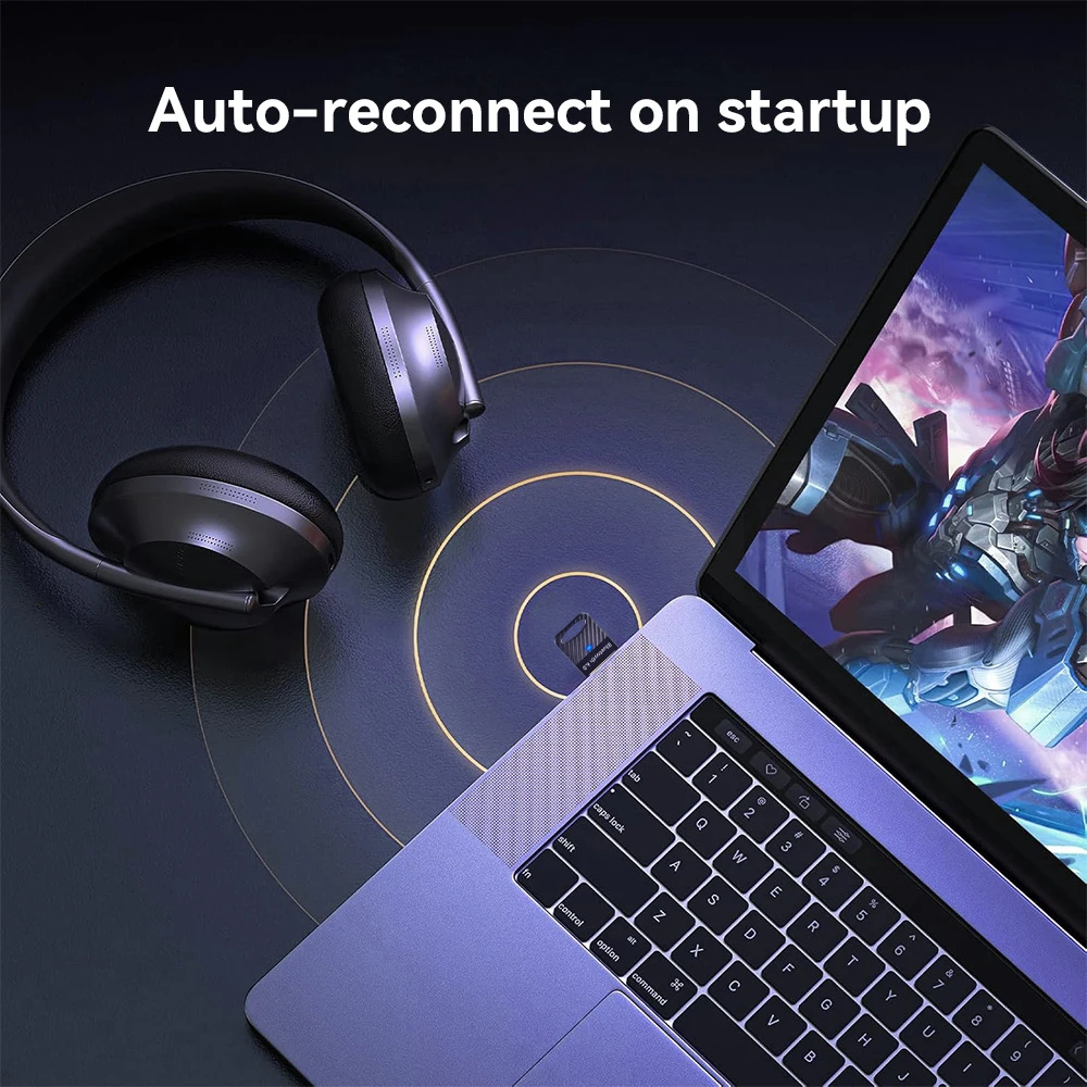 Elough Adattatore Bluetooth USB Dongle wireless Bluetooth 6.0 per PC Windows 11/10/8.1 Ricevitore trasmettitore Bluetooth USB per mouse