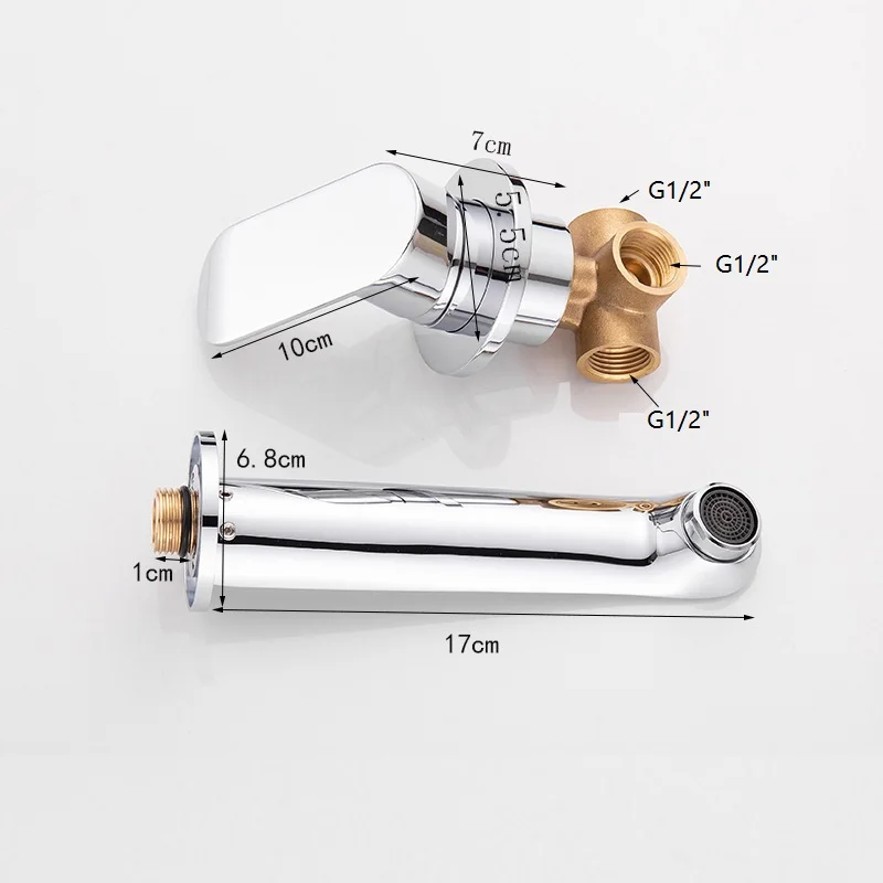 59# Brass Chrome Plated Single Handle Two Hole Wall Mounted Basin Faucet Hot Cold Mixer Tap Matte Black Basin Faucet Black Crane