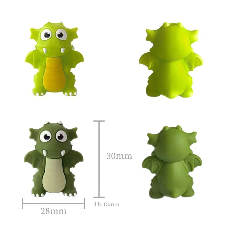 

5/10Pcs New Silicone Bead Stereoscopic Dinosaur 3D DIY Jewelry Marker Bracelet Necklace Earrings Key Chain Handmade Jewelry