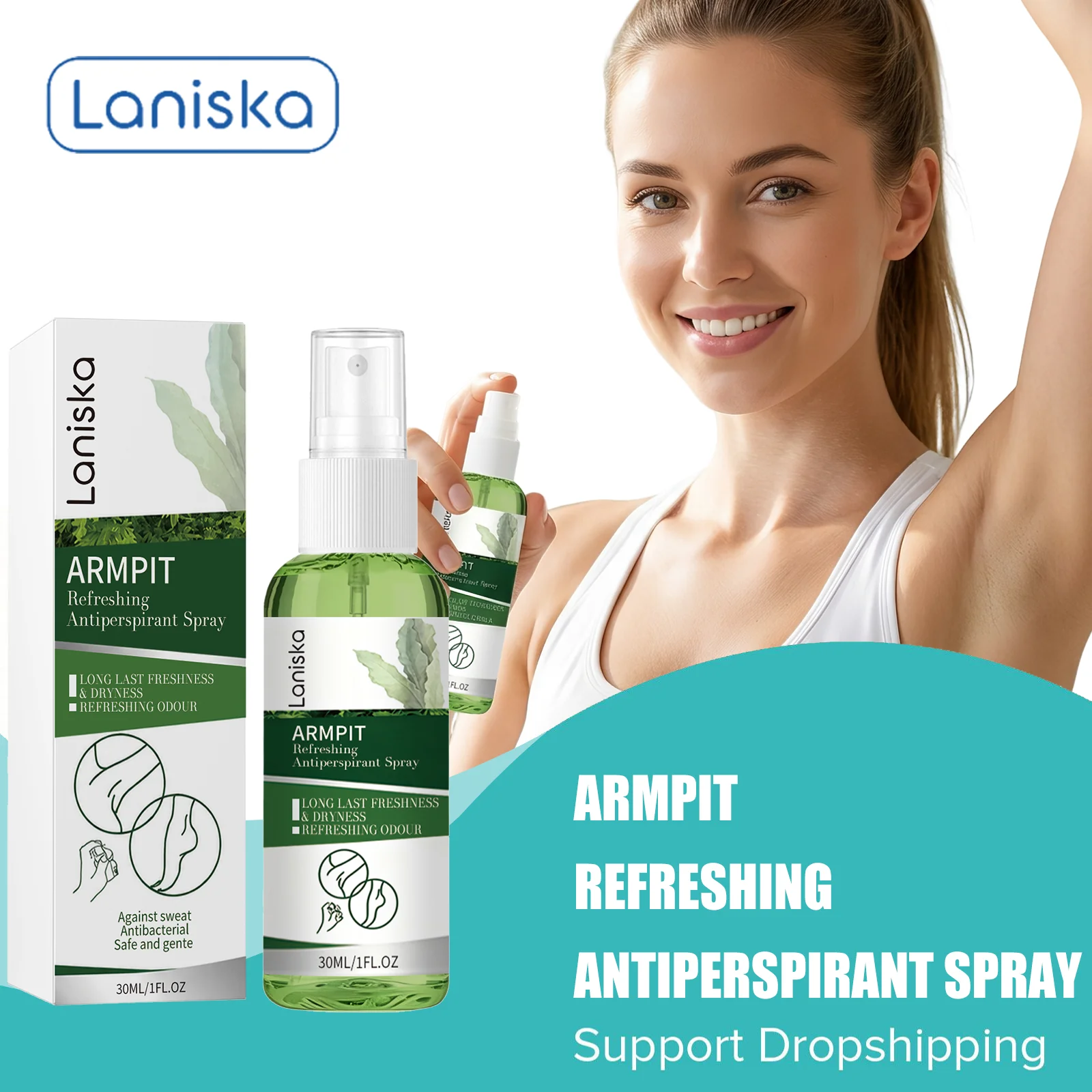 Armpit Refreshing Antiperspirant Spray Long Lasting Deodorization Cooling Soothing Underarm Care Portable Spray Reduce Odor