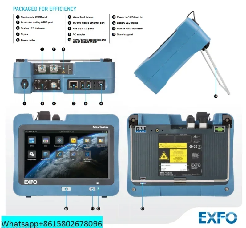 Best price for original exfo maxtester 715b 730C SM1 SM2 1310/1550/1625 with IOLM function last mile otdr in stock