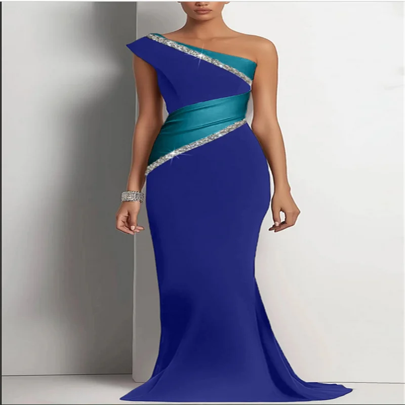 

Chic Mermaid Prom Dresses for Women 2025 Satin Evening Gowns Wedding Guest Dresses Glitter Ball Gowns with Open Back & Side Slit
