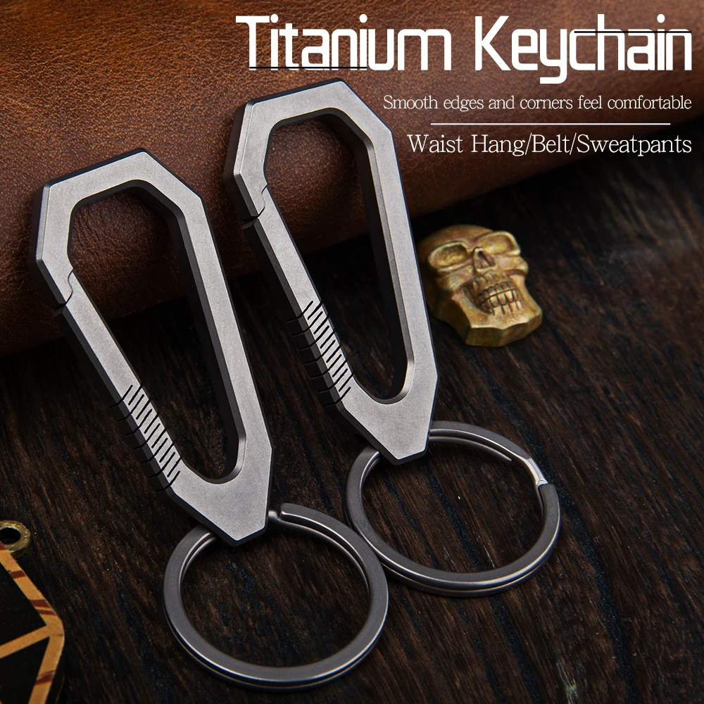 

Titanium alloy key chain portable hanging key key ring outdoor carry EDC key chain