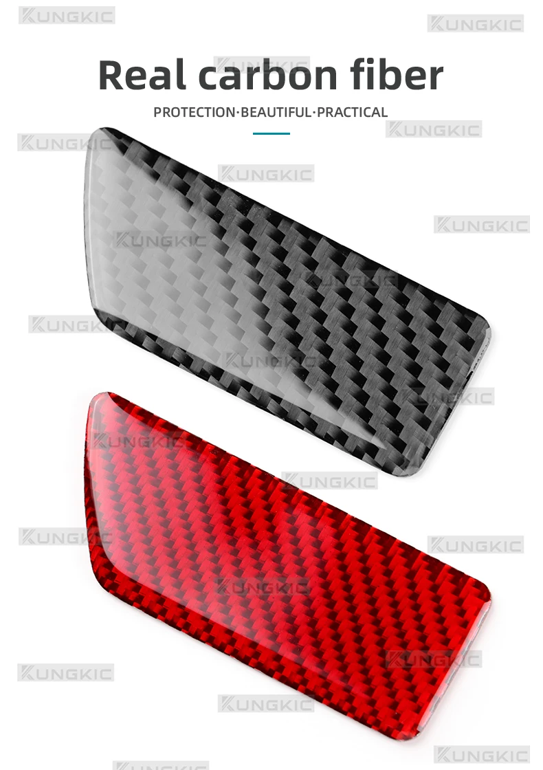 Echter, weicher Carbonfaser-Aufkleber für SEAT Ateca 5F 2016-2025 und für Cupra Ateca 5F 2018-2025, LHD RHD, Zierleiste für die Ablagebox im Fahrer- und Beifahrersitz – Detail 2