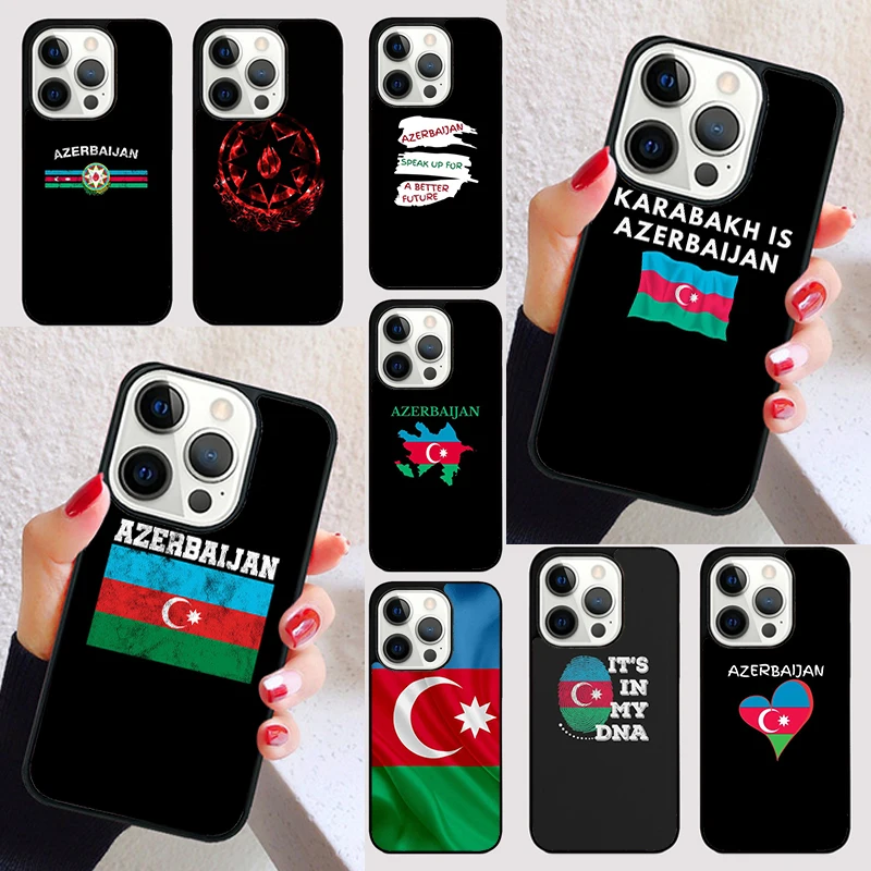 Azerbaijan Heart Love Flag Phone Case for iPhone 16 15 SE2020 6 7 8 Plus for Apple 13 11 12 14 Mini Pro Max Cover coque Shell