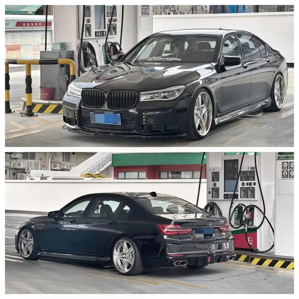 2016-2018 for 7 Series 730 740 750 G12 G11 Upgraded WD Style Body Kit Front Bumper Side Skirts Rear Bumper Exhaust Tail Pip 6