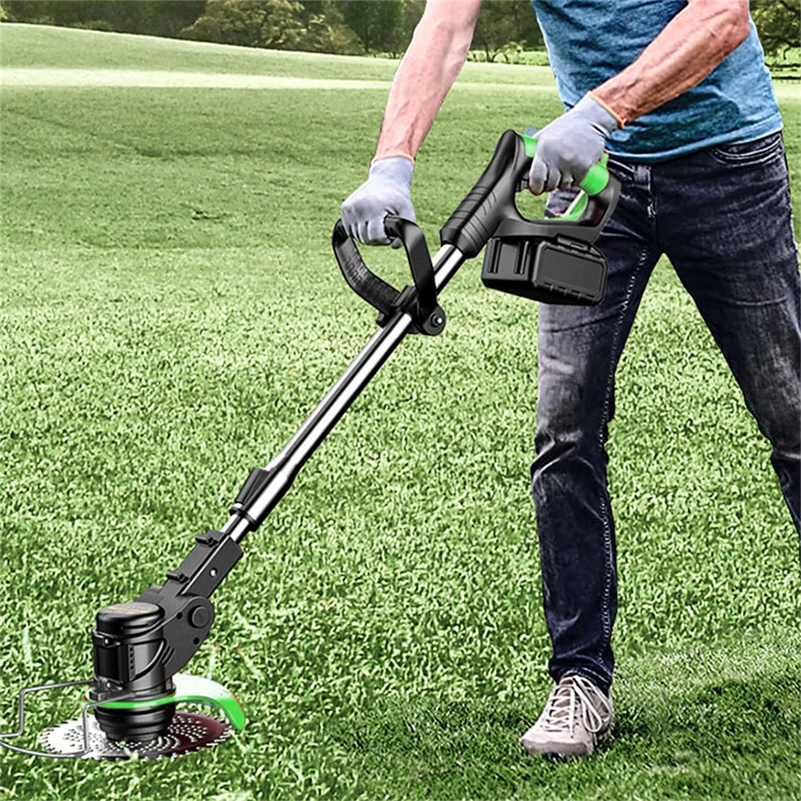 Electric Grass Trimmer Handheld Garden String Trimmer Small Household Lawn Mower for Villas Courtyards Plots Parks