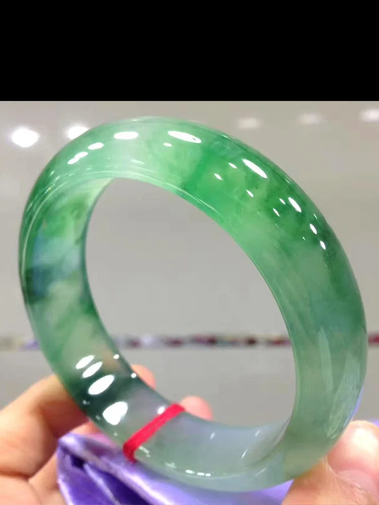 Myanmar , genuine bracelet for women, young style, waxy ice jade, light , full green, spring color, n